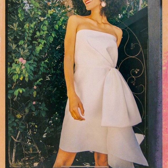 New Sachin & Babi BHLDN Verdance 2 | XS White Strapless Bow Front Wedding Mini - Picture 3 of 10